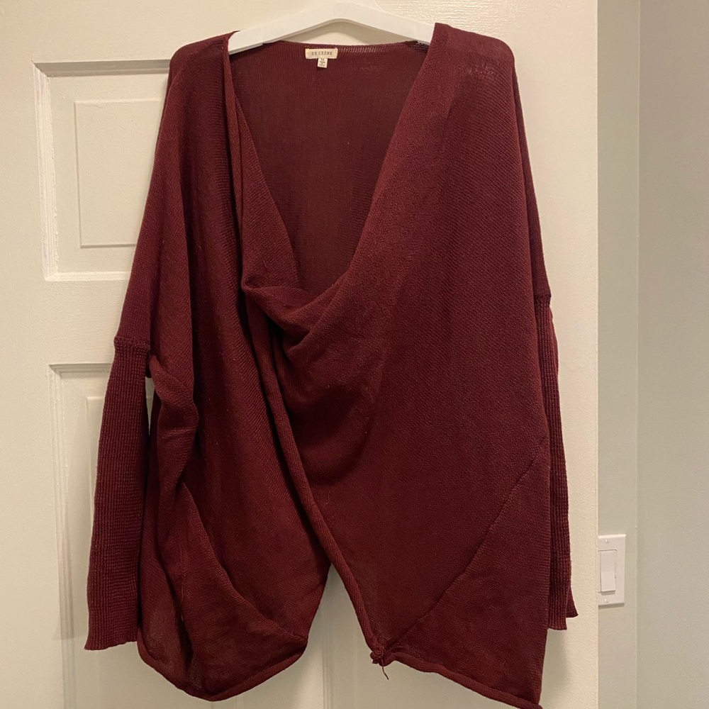 Cowl neck poncho sweater